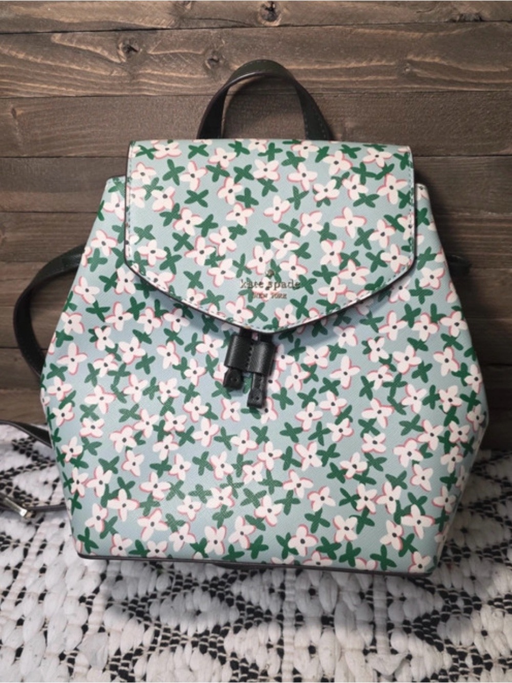 kate spade Floral Mini Backpack and wallet - Light Blue, Green & Pink